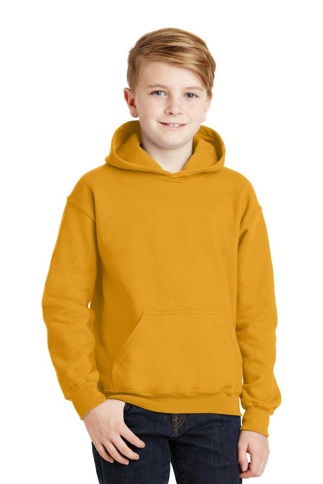 Gildan 18500B Youth Heavy Blend Hooded Sweatshirt - Gold - HIT a Double