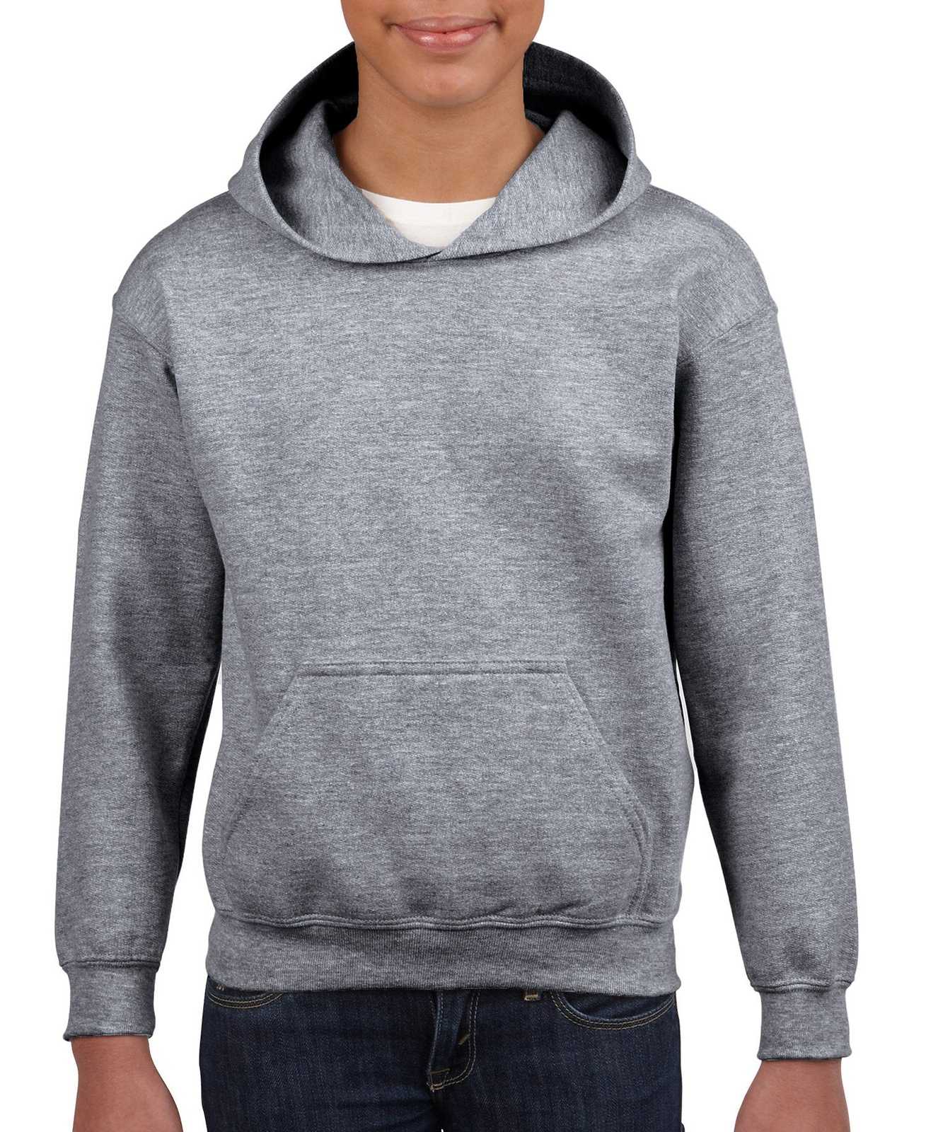 Gildan 18500B Youth Heavy Blend Hooded Sweatshirt - Graphite Heather - HIT a Double