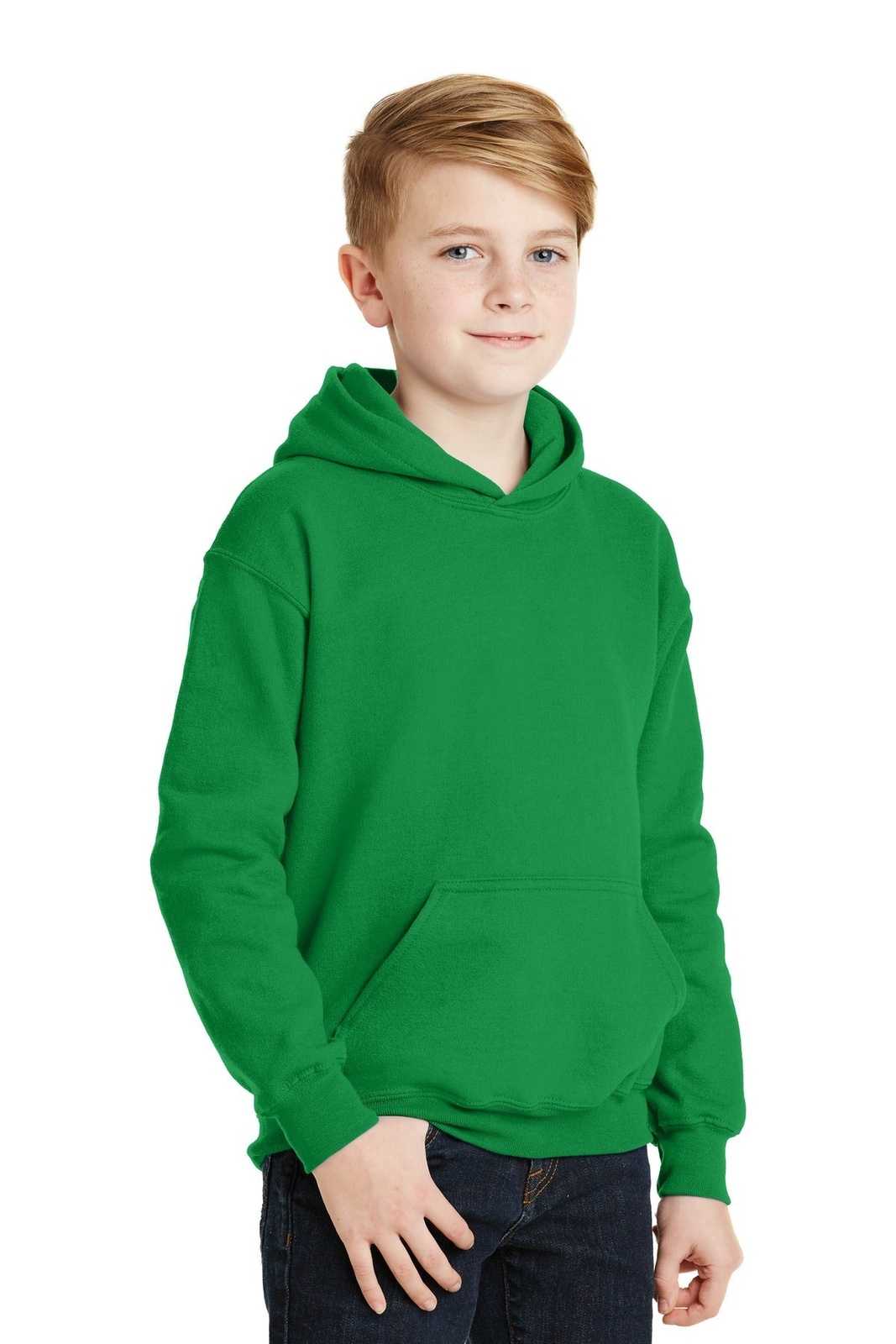 Gildan 18500B Youth Heavy Blend Hooded Sweatshirt - Irish Green - HIT a Double