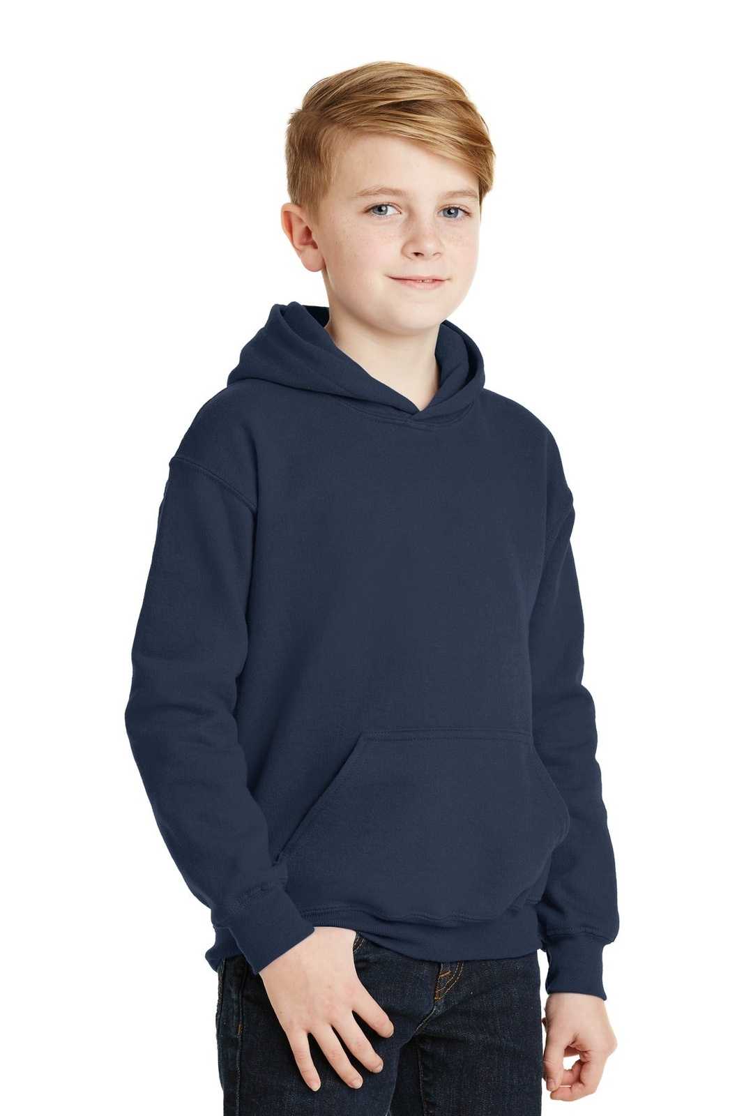 Gildan 18500B Youth Heavy Blend Hooded Sweatshirt - Navy - HIT a Double