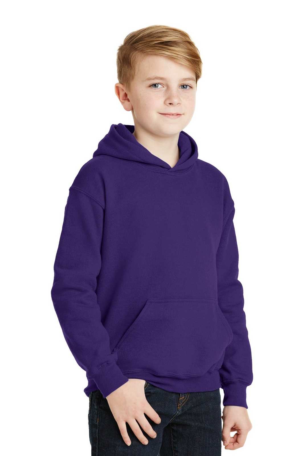 Gildan 18500B Youth Heavy Blend Hooded Sweatshirt - Purple - HIT a Double