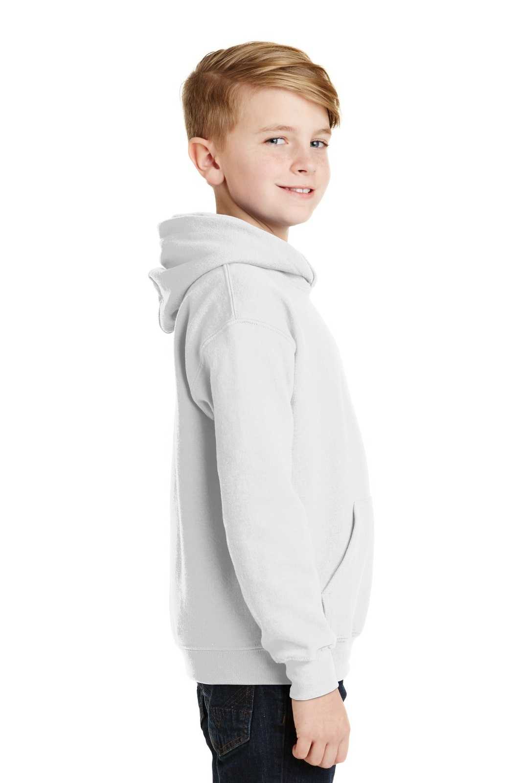 Gildan 18500B Youth Heavy Blend Hooded Sweatshirt - White - HIT a Double