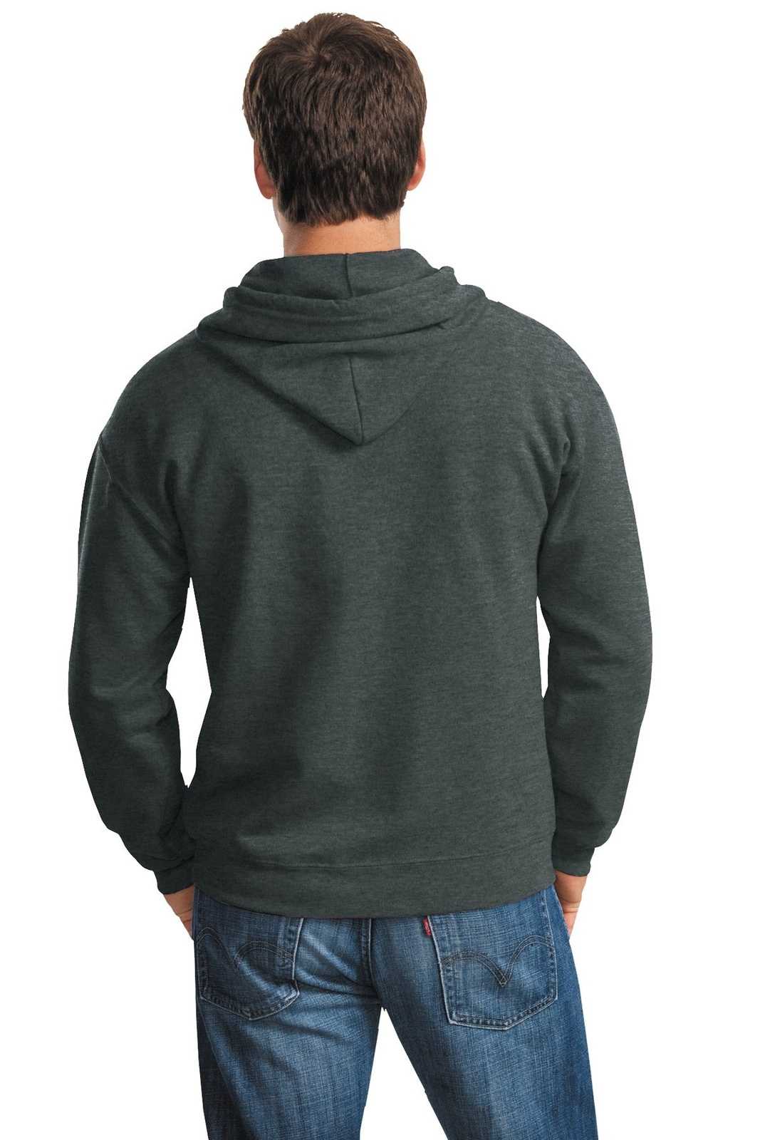 Gildan 18600 Heavy Blend Full-Zip Hooded Sweatshirt - Dark Heather Gray - HIT a Double