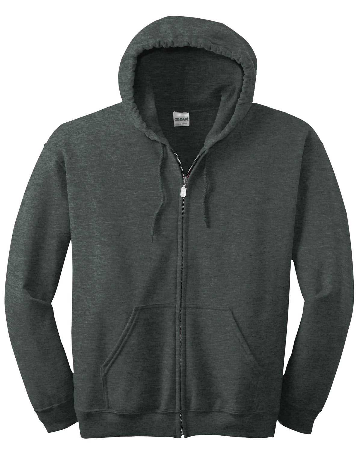 Gildan 18600 Heavy Blend Full-Zip Hooded Sweatshirt - Dark Heather Gray - HIT a Double