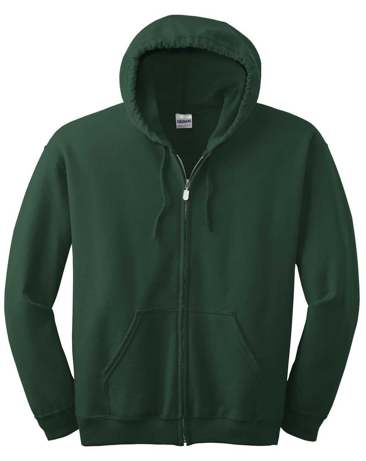 Gildan 18600 Heavy Blend Full-Zip Hooded Sweatshirt - Forest Green - HIT a Double