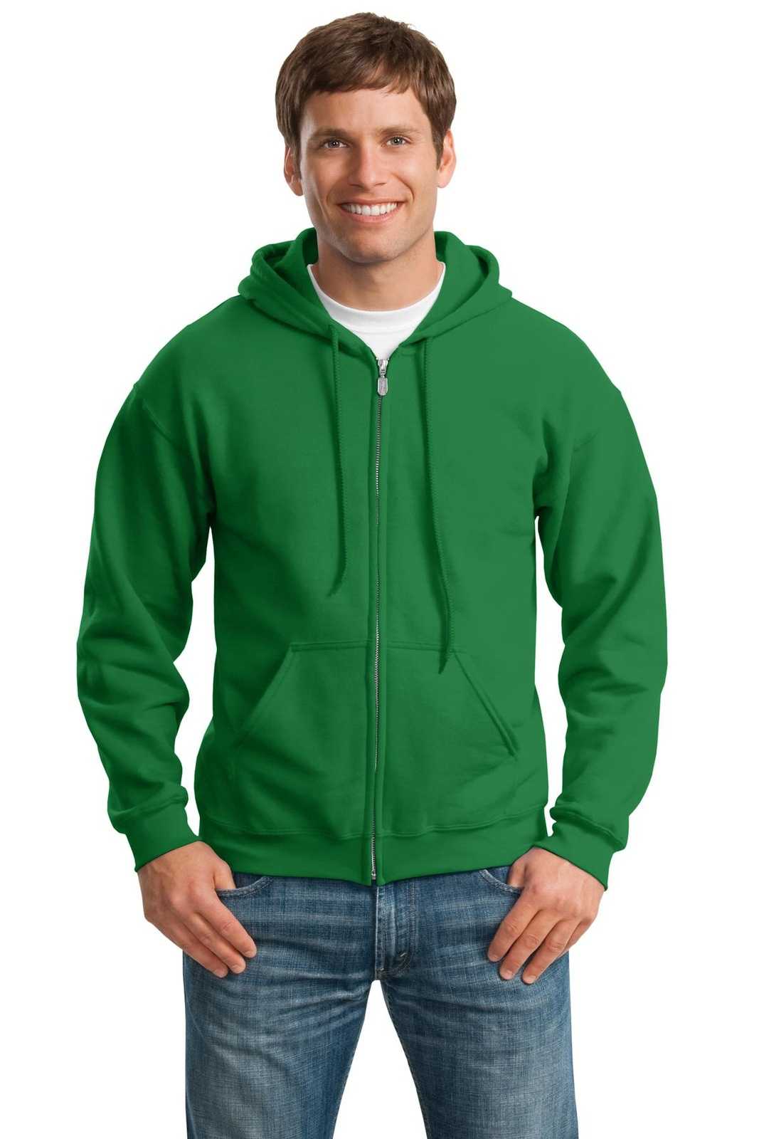 Gildan 18600 Heavy Blend Full-Zip Hooded Sweatshirt - Irish Green - HIT a Double