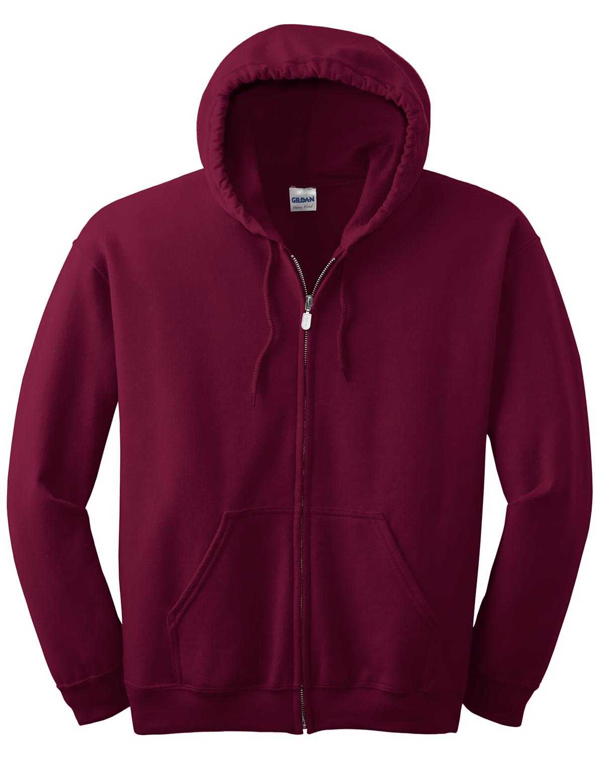 Gildan 18600 Heavy Blend Full-Zip Hooded Sweatshirt - Maroon - HIT a Double