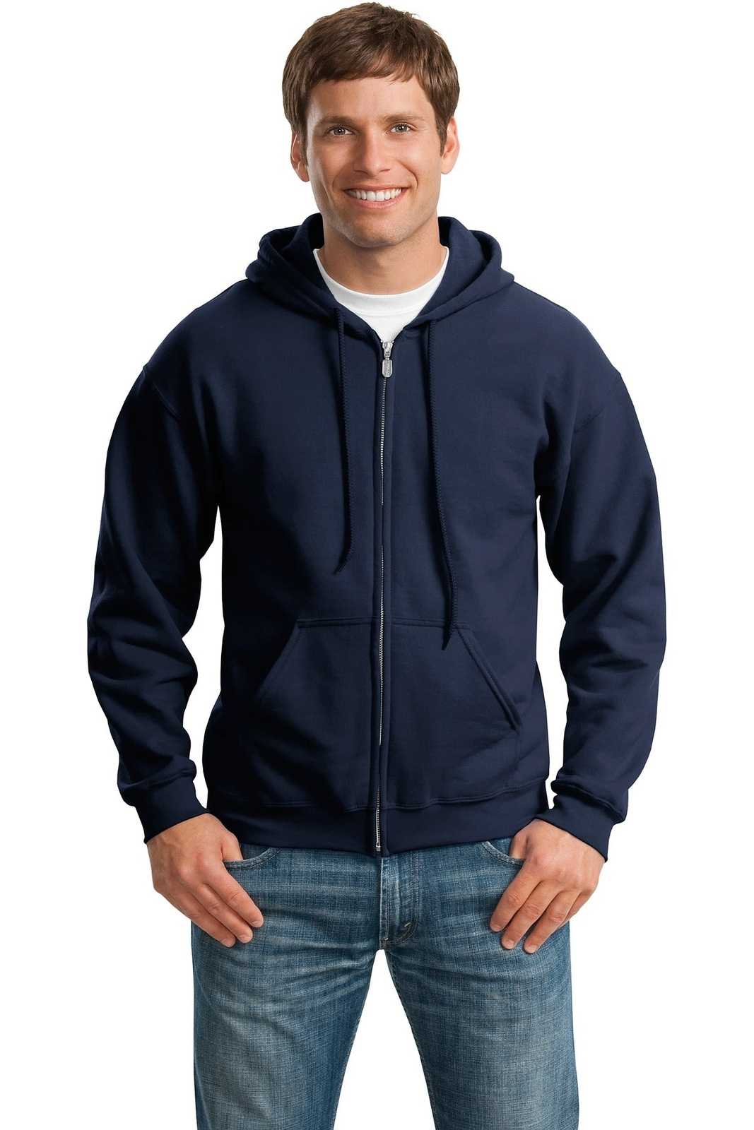 Gildan 18600 Heavy Blend Full-Zip Hooded Sweatshirt - Navy - HIT a Double