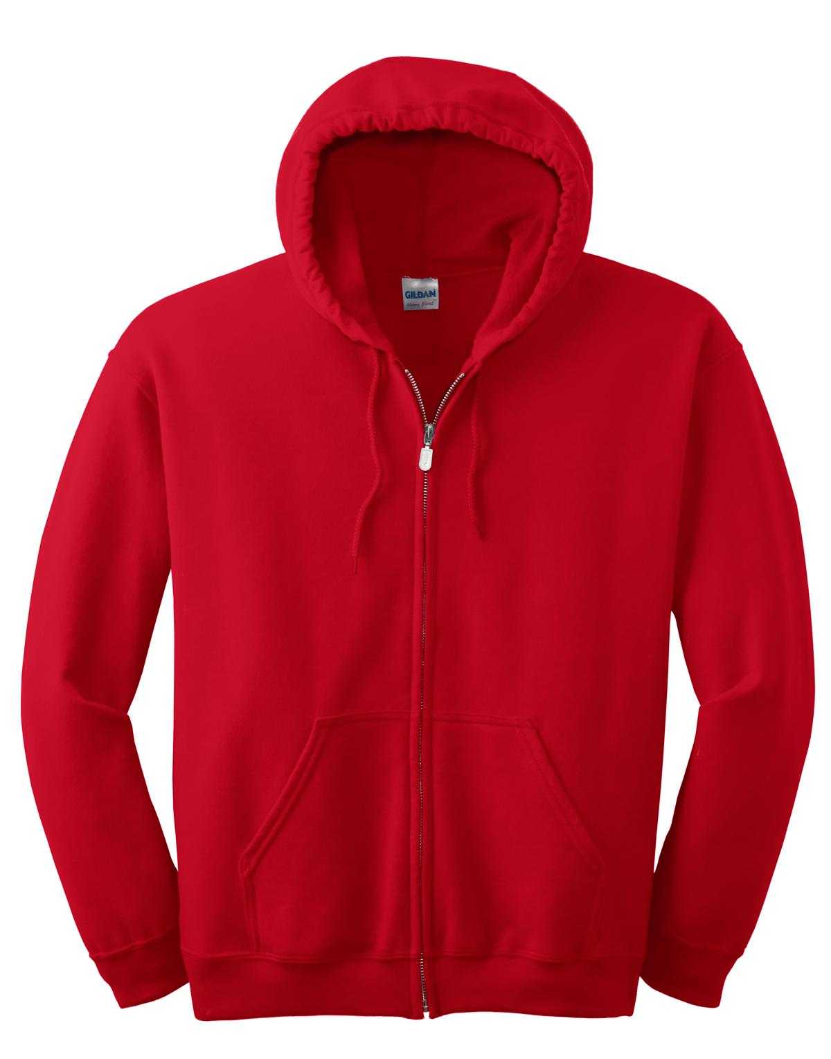 Gildan 18600 Heavy Blend Full-Zip Hooded Sweatshirt - Red - HIT a Double