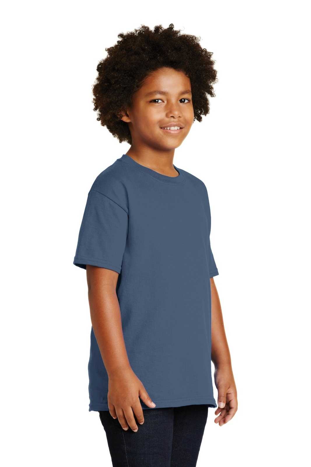 Gildan 2000B Youth Ultra Cotton 100% Cotton T-Shirt - Indigo Blue - HIT a Double