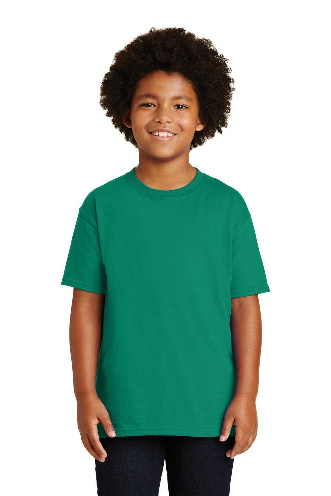 Gildan 2000B Youth Ultra Cotton 100% Cotton T-Shirt - Kelly Green - HIT a Double