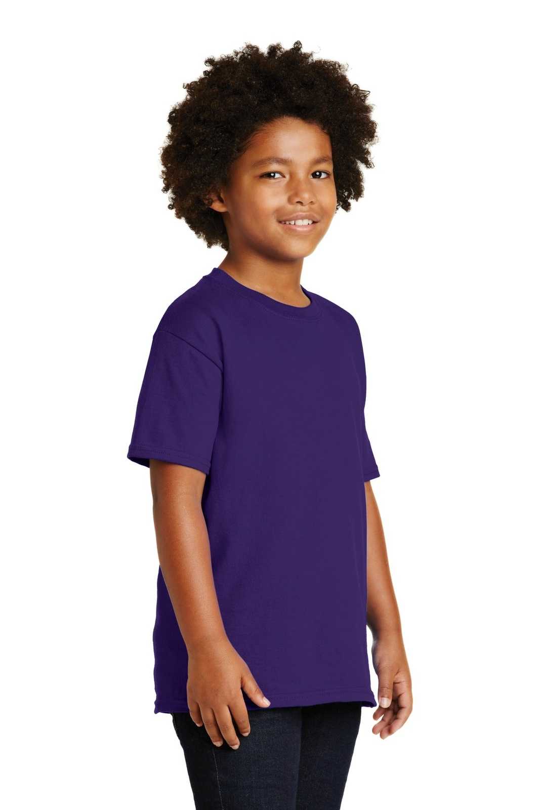 Gildan 2000B Youth Ultra Cotton 100% Cotton T-Shirt - Purple - HIT a Double
