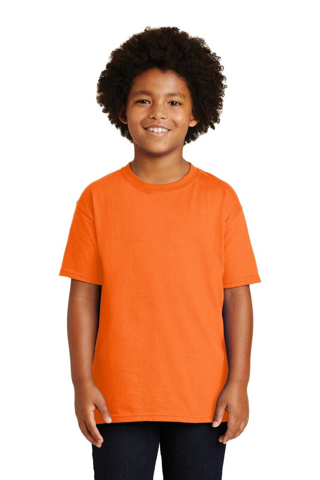 Gildan 2000B Youth Ultra Cotton 100% Cotton T-Shirt - S. Orange - HIT a Double