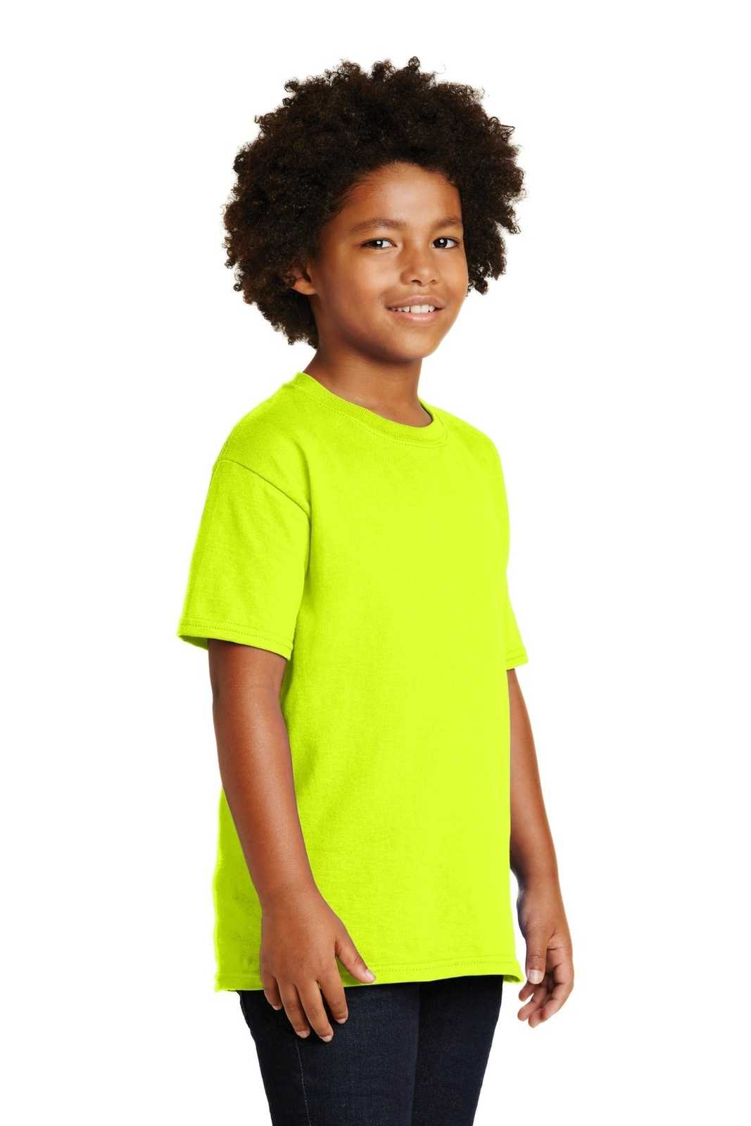 Gildan 2000B Youth Ultra Cotton 100% Cotton T-Shirt - Safety Green - HIT a Double