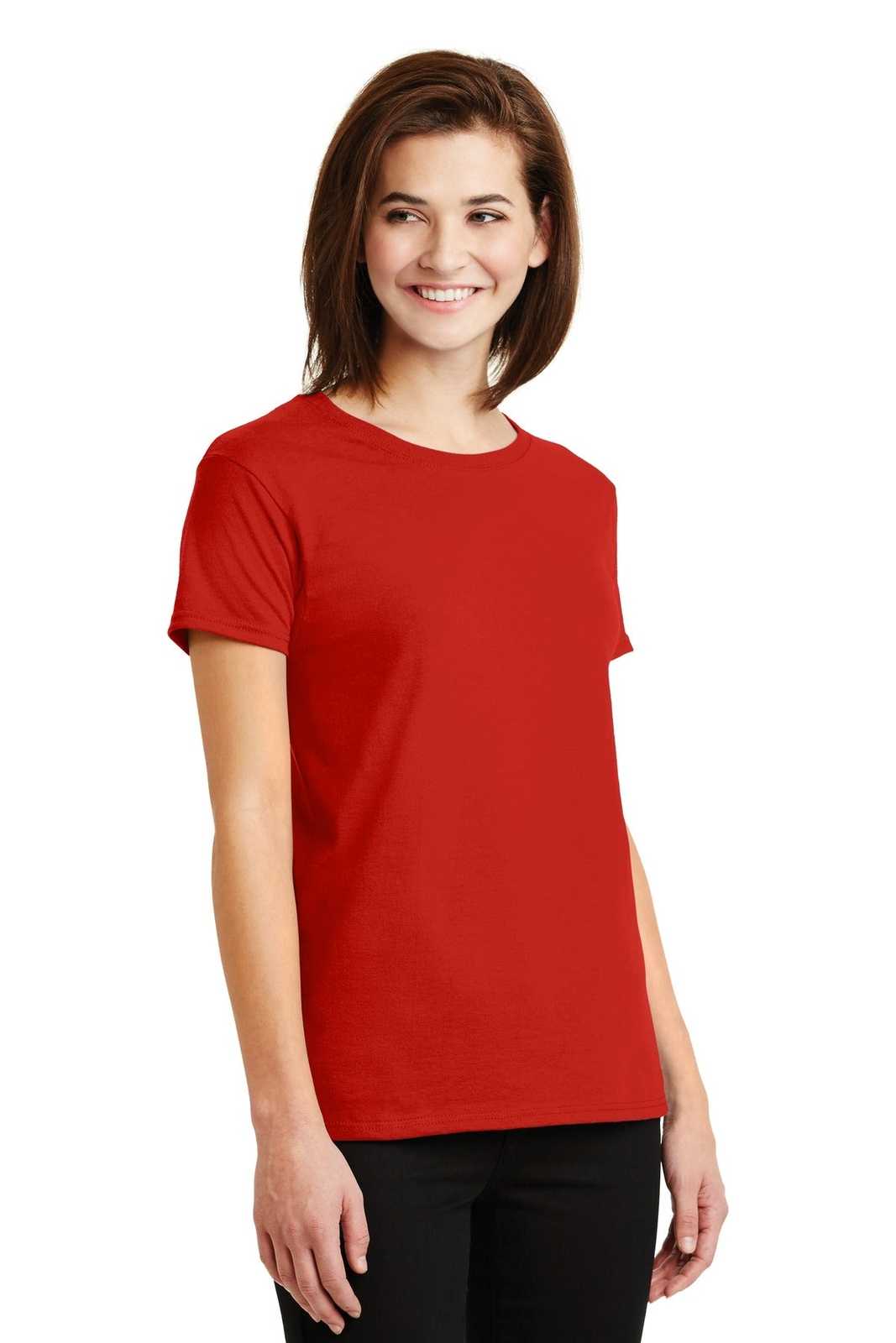 Gildan 2000L Ladies Ultra Cotton 100% Cotton T-Shirt - Red - HIT a Double