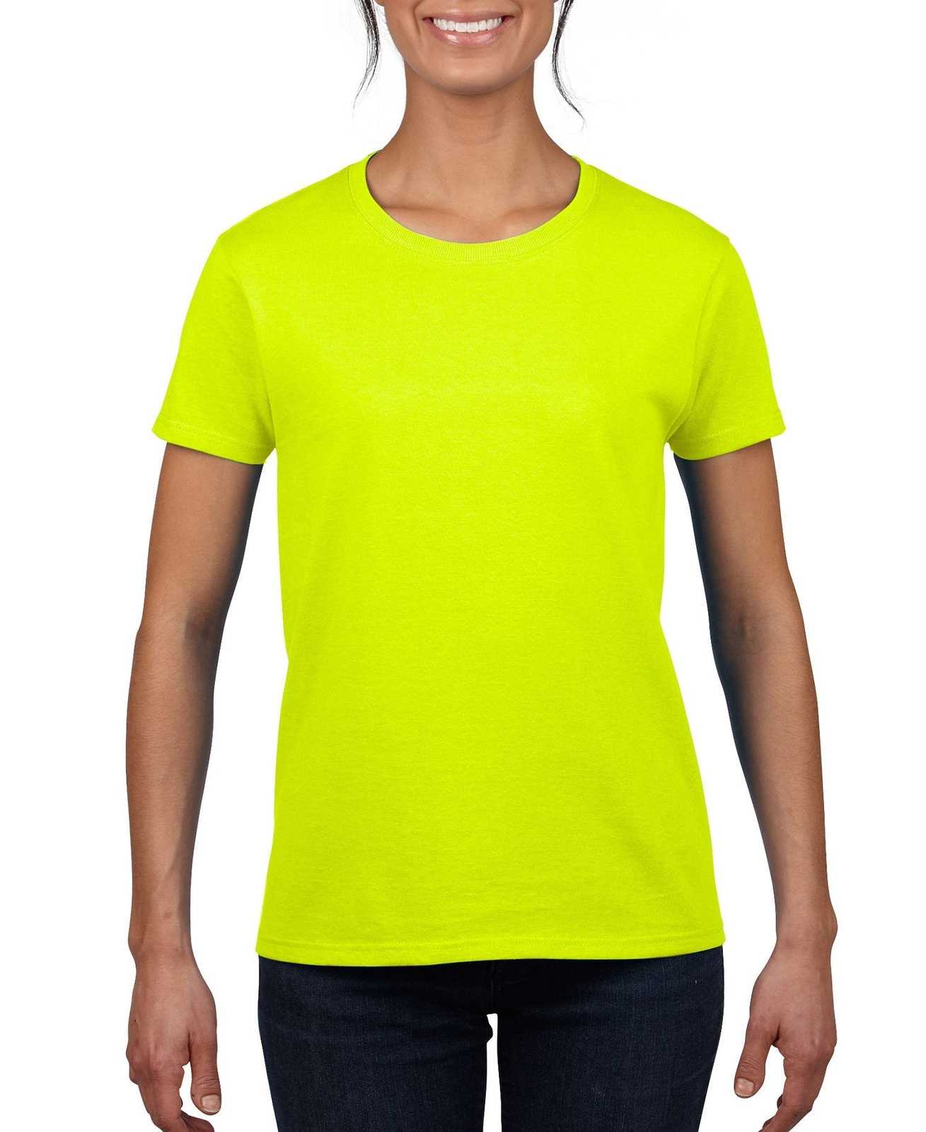 Gildan 2000L Ladies Ultra Cotton 100% Cotton T-Shirt - Safety Green - HIT a Double