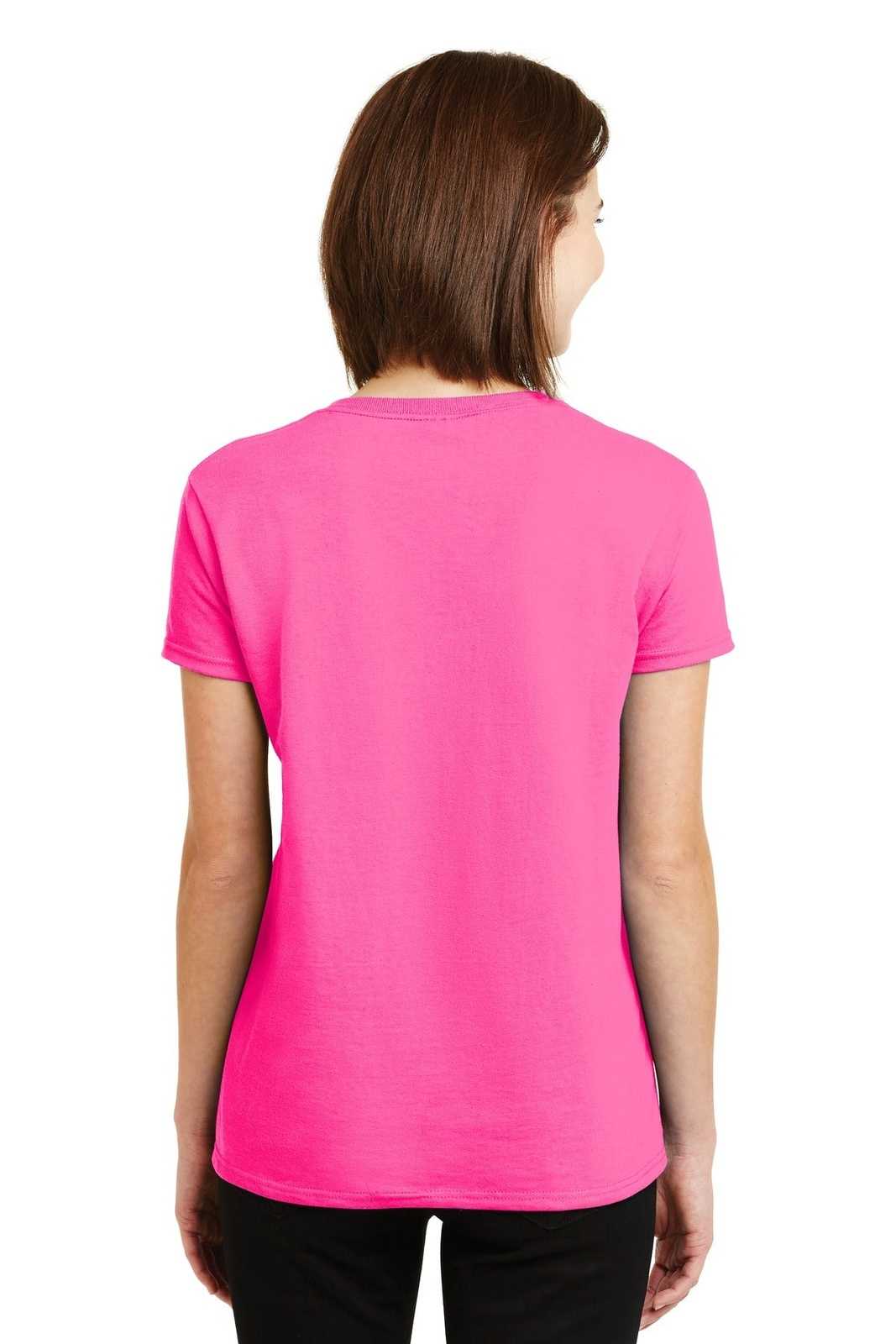 Gildan 2000L Ladies Ultra Cotton 100% Cotton T-Shirt - Safety Pink - HIT a Double