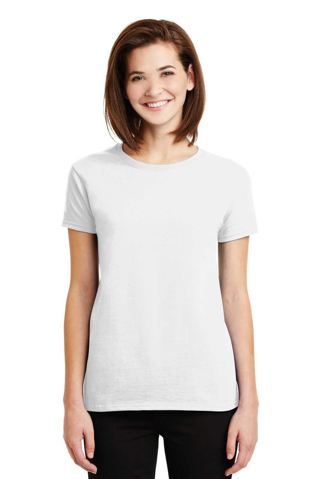 Gildan 2000L Ladies Ultra Cotton 100% Cotton T-Shirt - White - HIT a Double