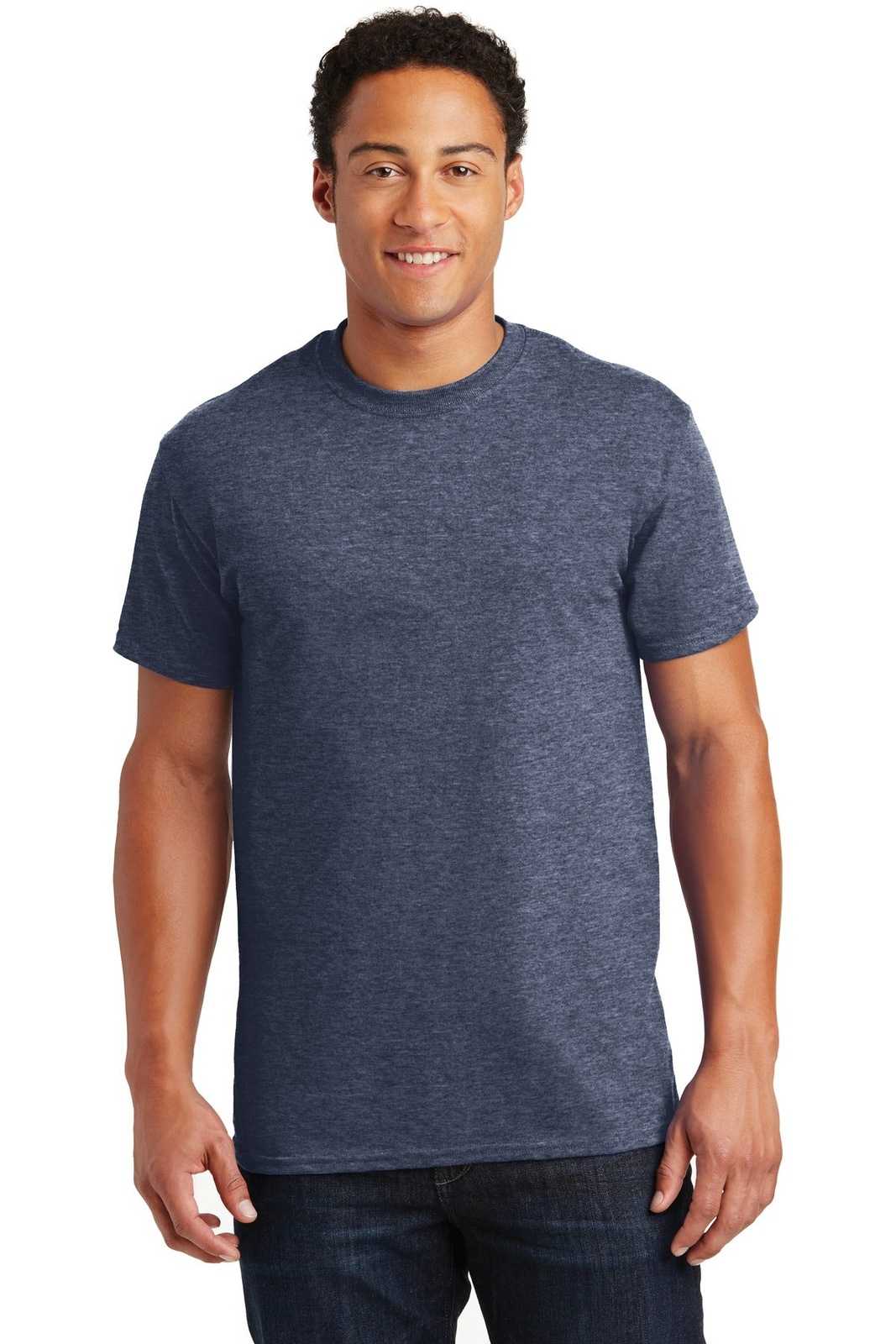 Gildan 2000 Ultra Cotton 100% Cotton T-Shirt - Heathered Navy - HIT a Double