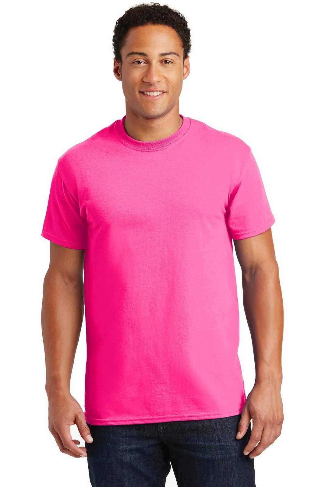 Gildan 2000 Ultra Cotton 100% Cotton T-Shirt - Safety Pink - HIT a Double