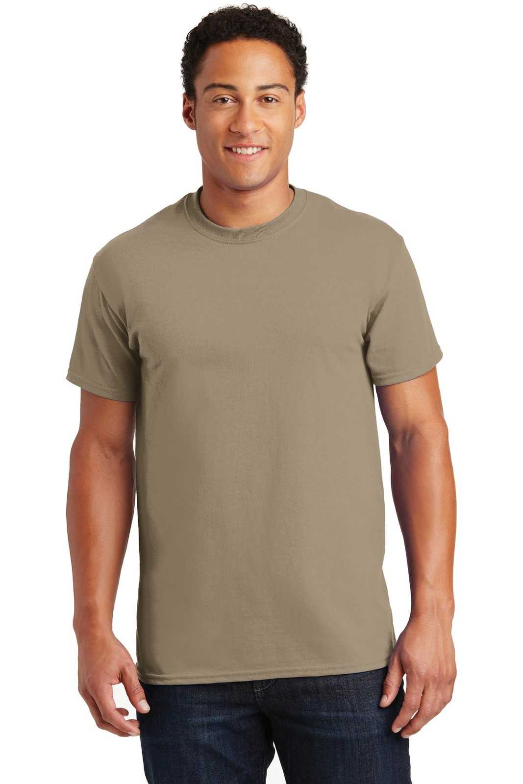 Gildan 2000 Ultra Cotton 100% Cotton T-Shirt - Tan - HIT a Double
