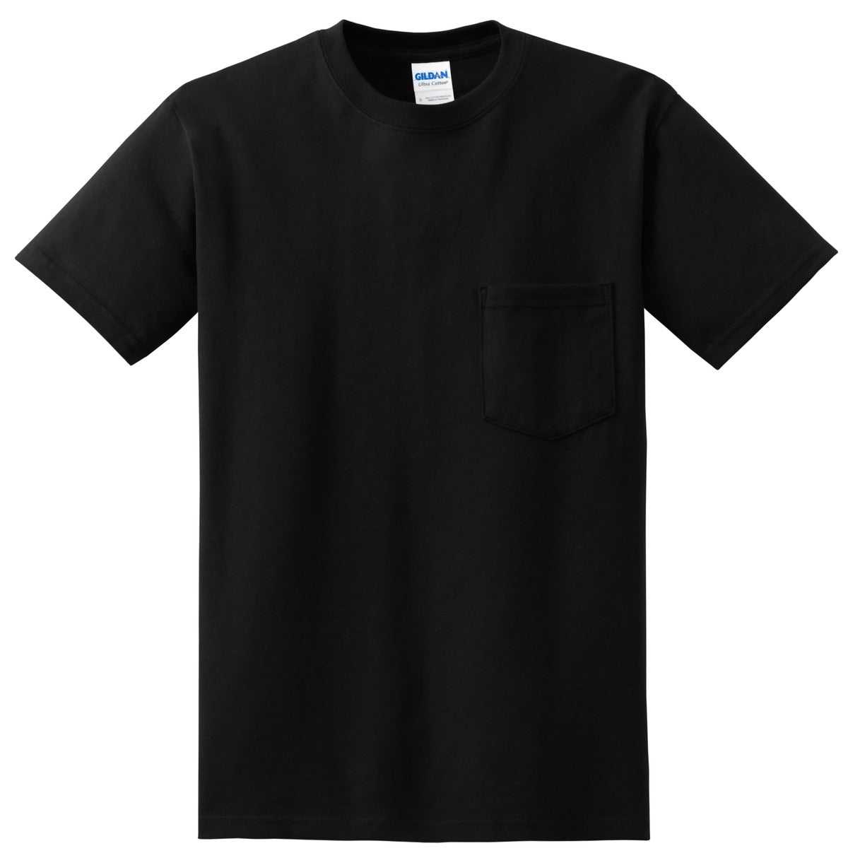 Gildan 2300 Ultra Cotton 100% Cotton T-Shirt with Pocket - Black - HIT a Double