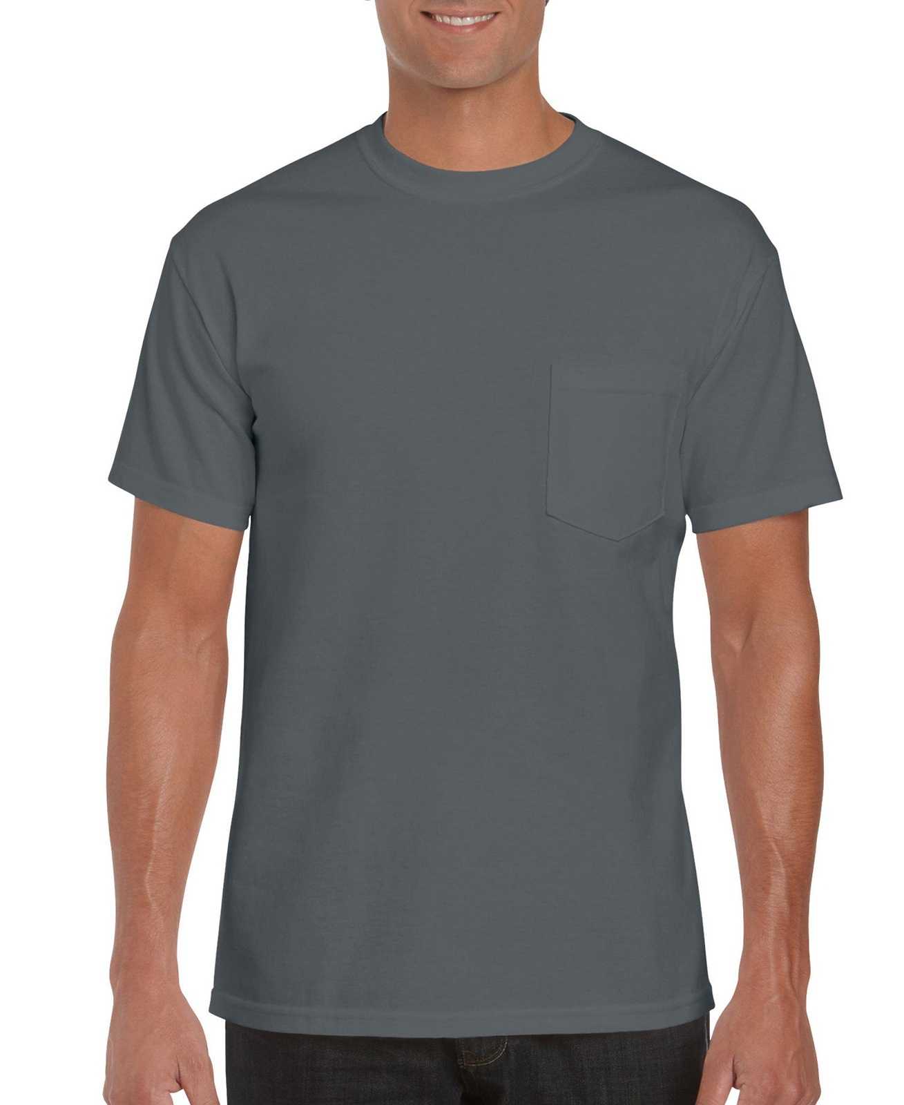 Gildan 2300 Ultra Cotton 100% Cotton T-Shirt with Pocket - Charcoal - HIT a Double