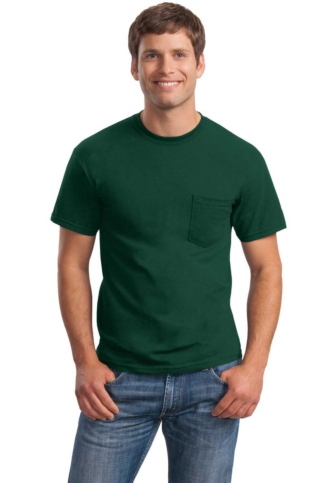Gildan 2300 Ultra Cotton 100% Cotton T-Shirt with Pocket - Forest - HIT a Double