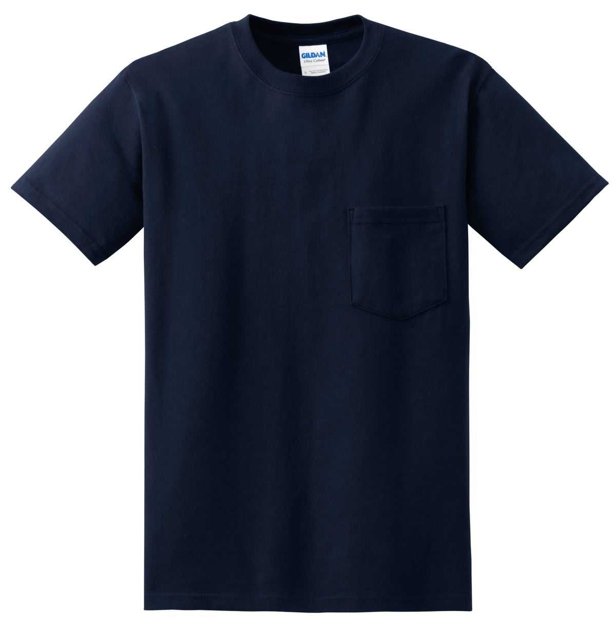 Gildan 2300 Ultra Cotton 100% Cotton T-Shirt with Pocket - Navy - HIT a Double