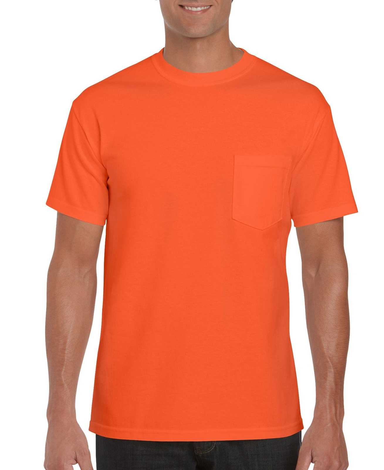 Gildan 2300 Ultra Cotton 100% Cotton T-Shirt with Pocket - Orange - HIT a Double