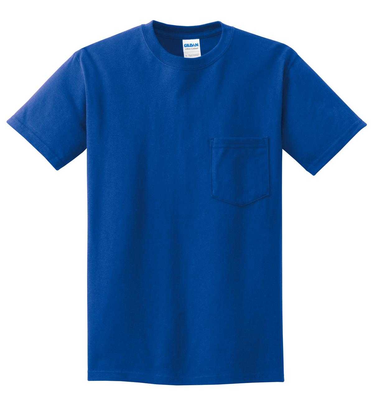 Gildan 2300 Ultra Cotton 100% Cotton T-Shirt with Pocket - Royal - HIT a Double