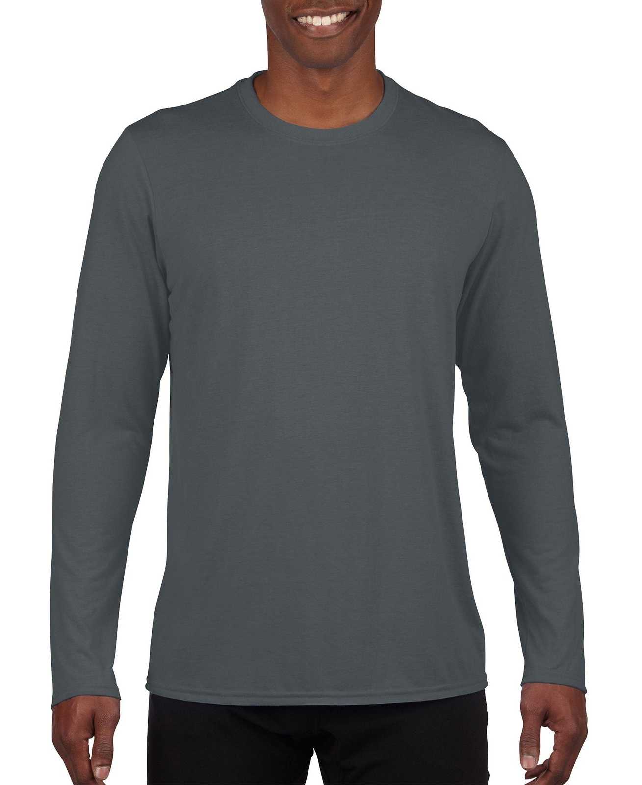 Gildan 42400 Performance Long Sleeve T-Shirt - Charcoal - HIT a Double