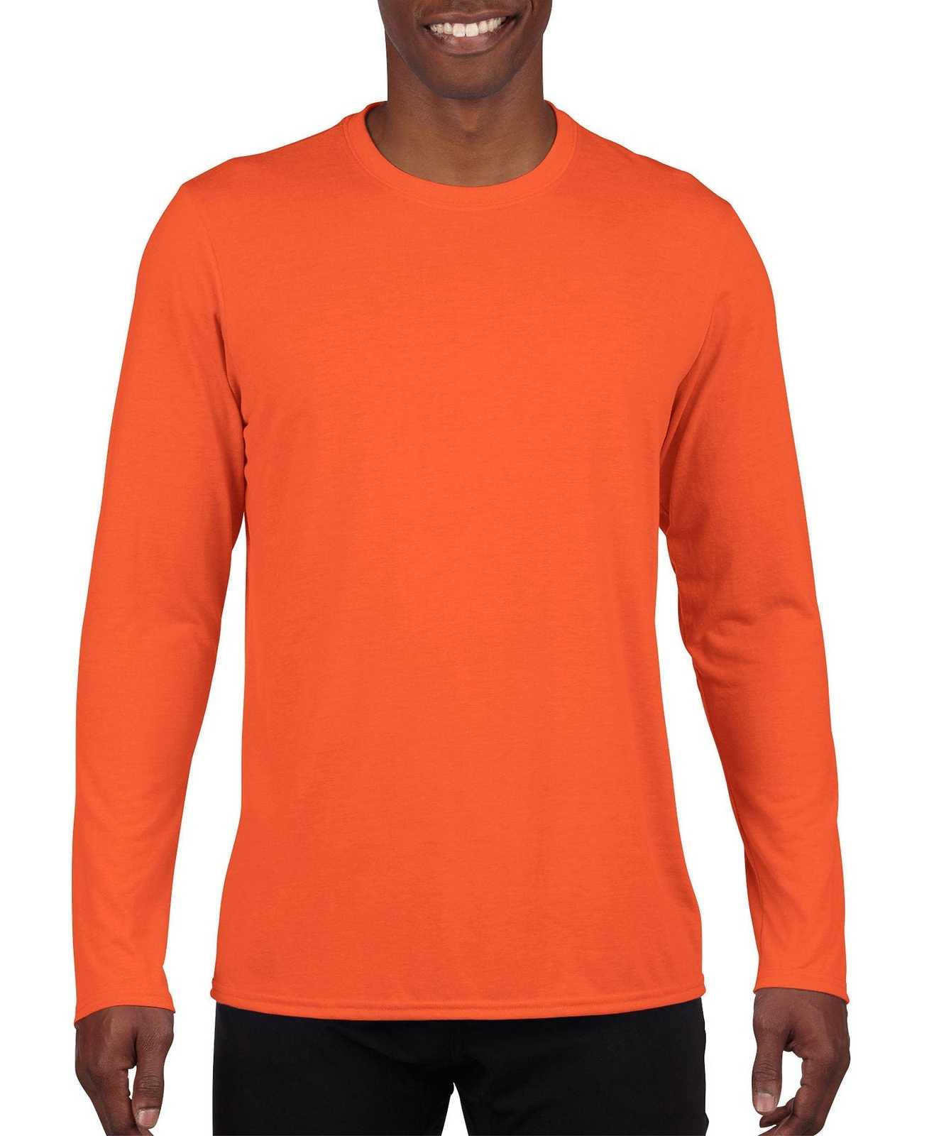 Gildan 42400 Performance Long Sleeve T-Shirt - Orange - HIT a Double