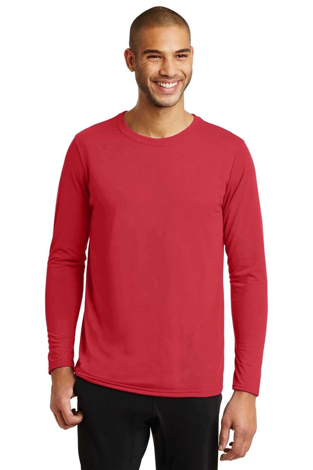 Gildan 42400 Performance Long Sleeve T-Shirt - Red - HIT a Double