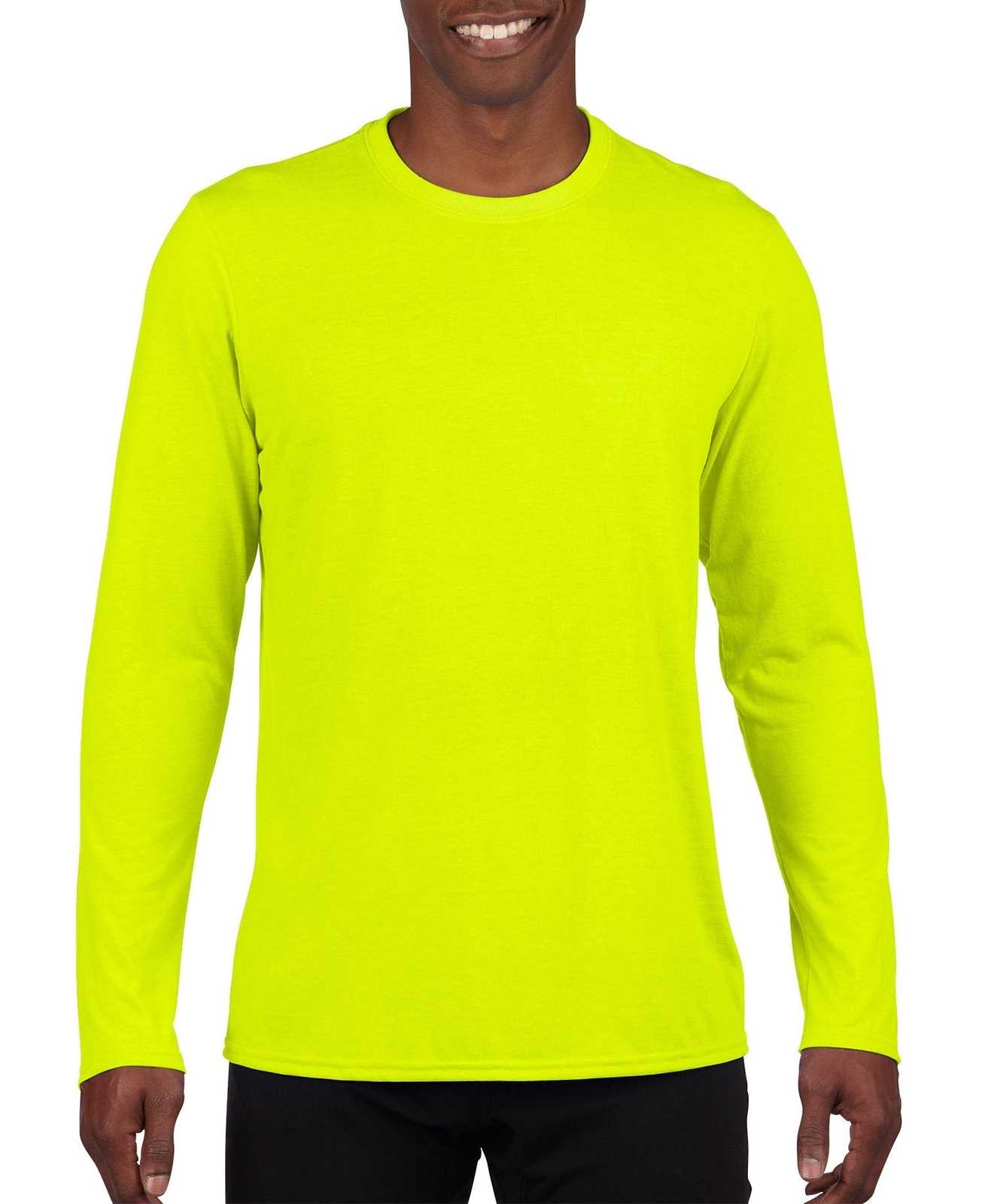 Gildan 42400 Performance Long Sleeve T-Shirt - Safety Green - HIT a Double