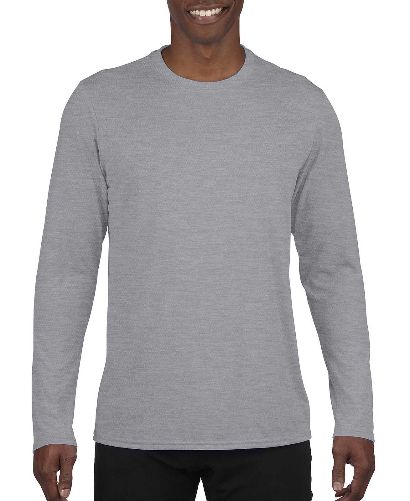 Gildan 42400 Performance Long Sleeve T-Shirt - Sport Grey - HIT a Double