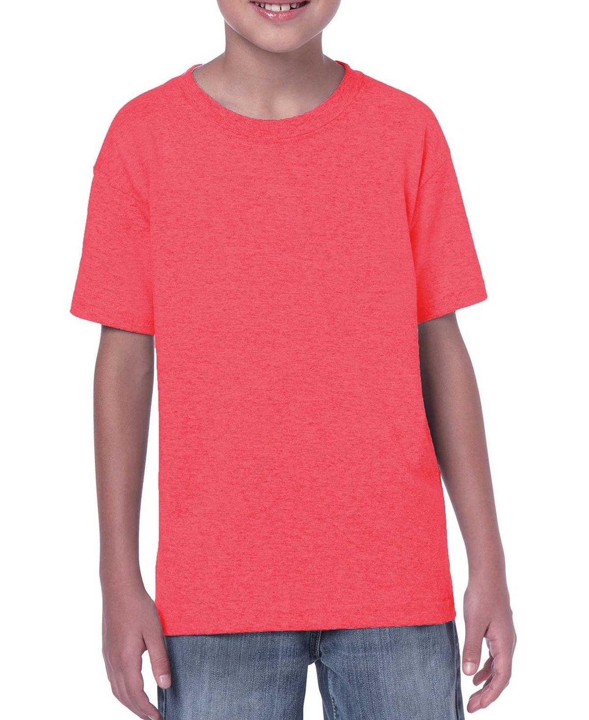 Gildan 5000B Youth Heavy Cotton 100% Cotton T-Shirt - Heather Red - HIT a Double