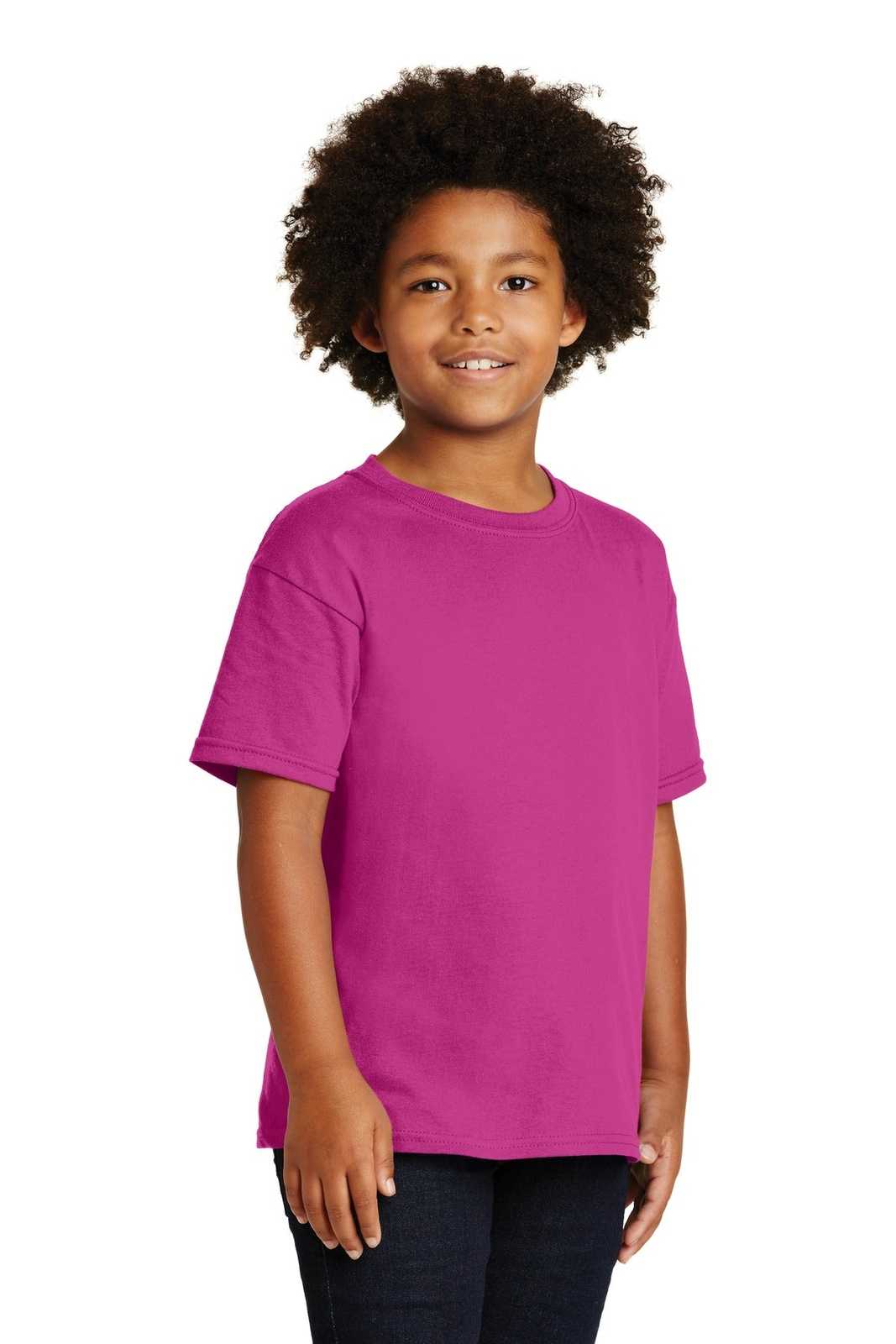 Gildan 5000B Youth Heavy Cotton 100% Cotton T-Shirt - Heliconia - HIT a Double