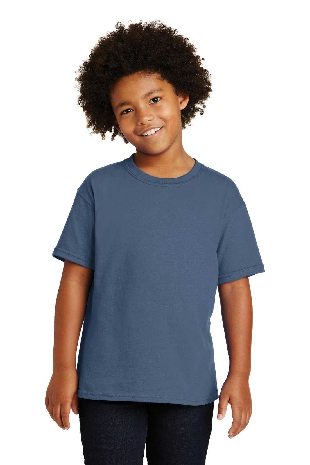 Gildan 5000B Youth Heavy Cotton 100% Cotton T-Shirt - Indigo Blue - HIT a Double