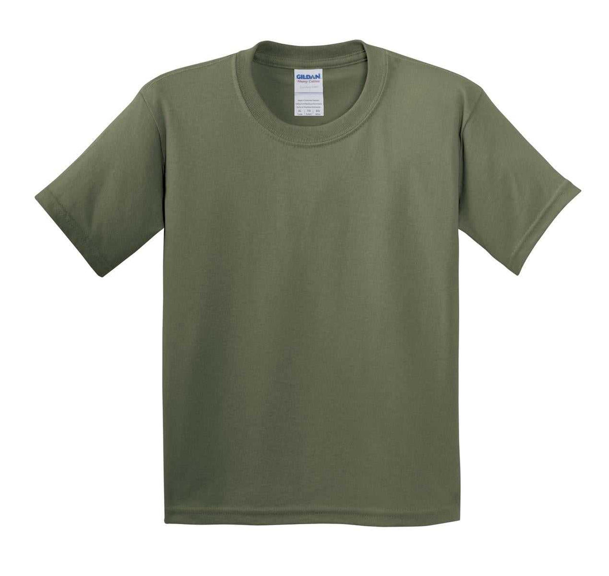 Gildan 5000B Youth Heavy Cotton 100% Cotton T-Shirt - Military Green - HIT a Double