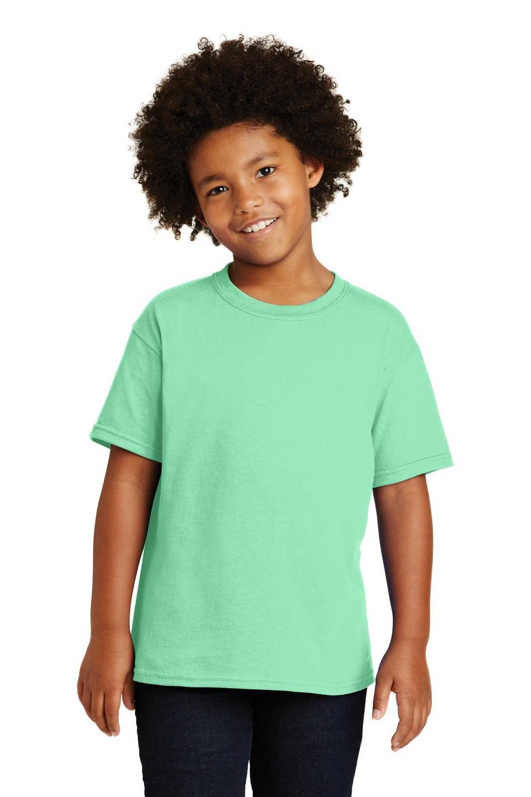 Gildan 5000B Youth Heavy Cotton 100% Cotton T-Shirt - Mint Green - HIT a Double