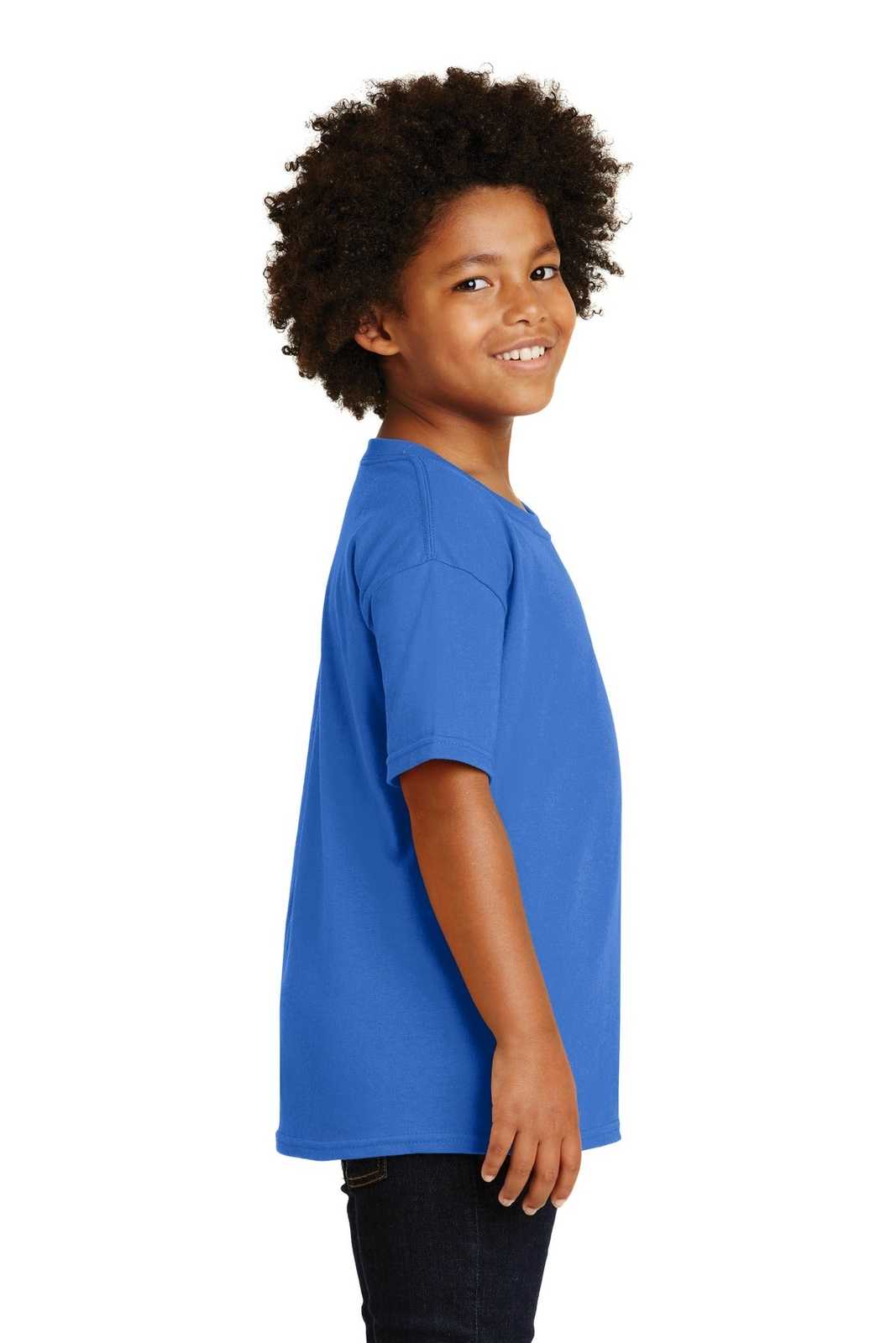 Gildan 5000B Youth Heavy Cotton 100% Cotton T-Shirt - Neon Blue - HIT a Double