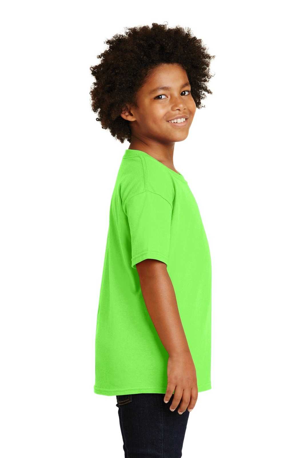 Gildan 5000B Youth Heavy Cotton 100% Cotton T-Shirt - Neon Green - HIT a Double