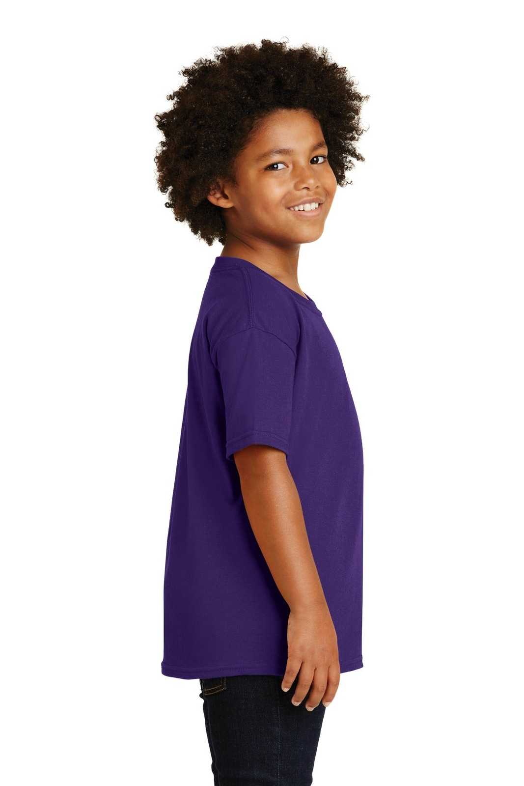 Gildan 5000B Youth Heavy Cotton 100% Cotton T-Shirt - Purple - HIT a Double