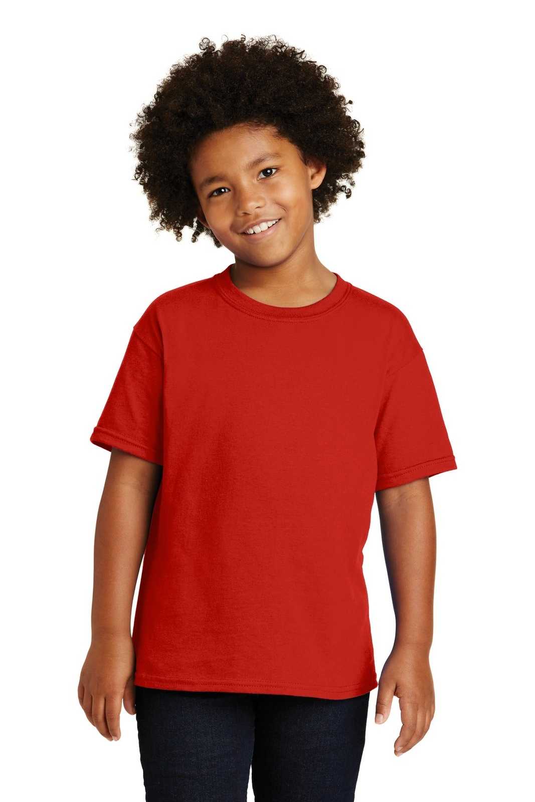 Gildan 5000B Youth Heavy Cotton 100% Cotton T-Shirt - Red - HIT a Double