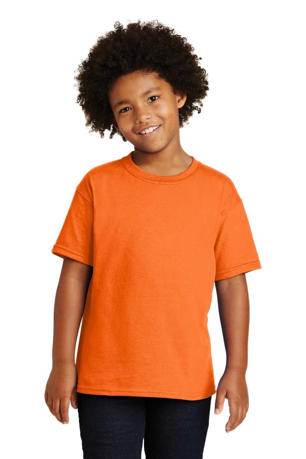 Gildan 5000B Youth Heavy Cotton 100% Cotton T-Shirt - S. Orange - HIT a Double