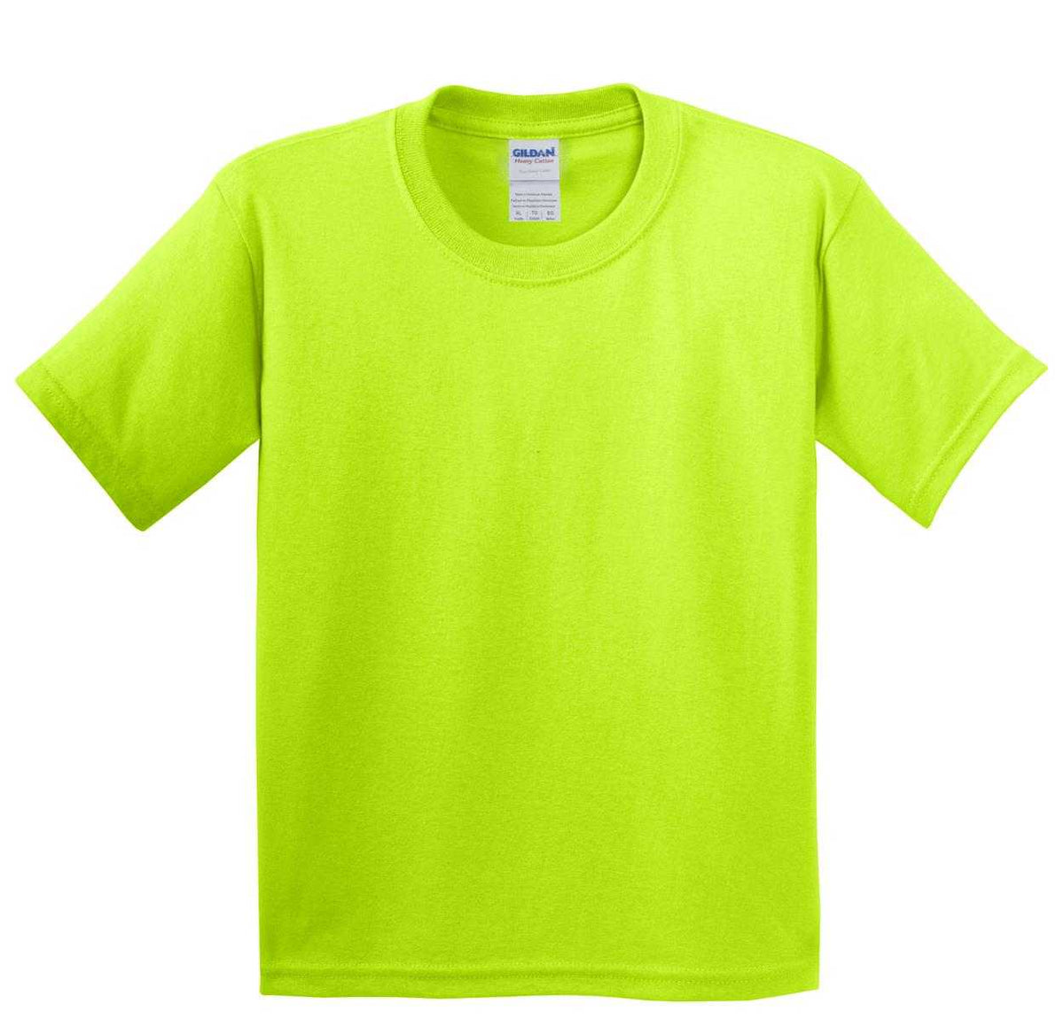 Gildan 5000B Youth Heavy Cotton 100% Cotton T-Shirt - Safety Green - HIT a Double