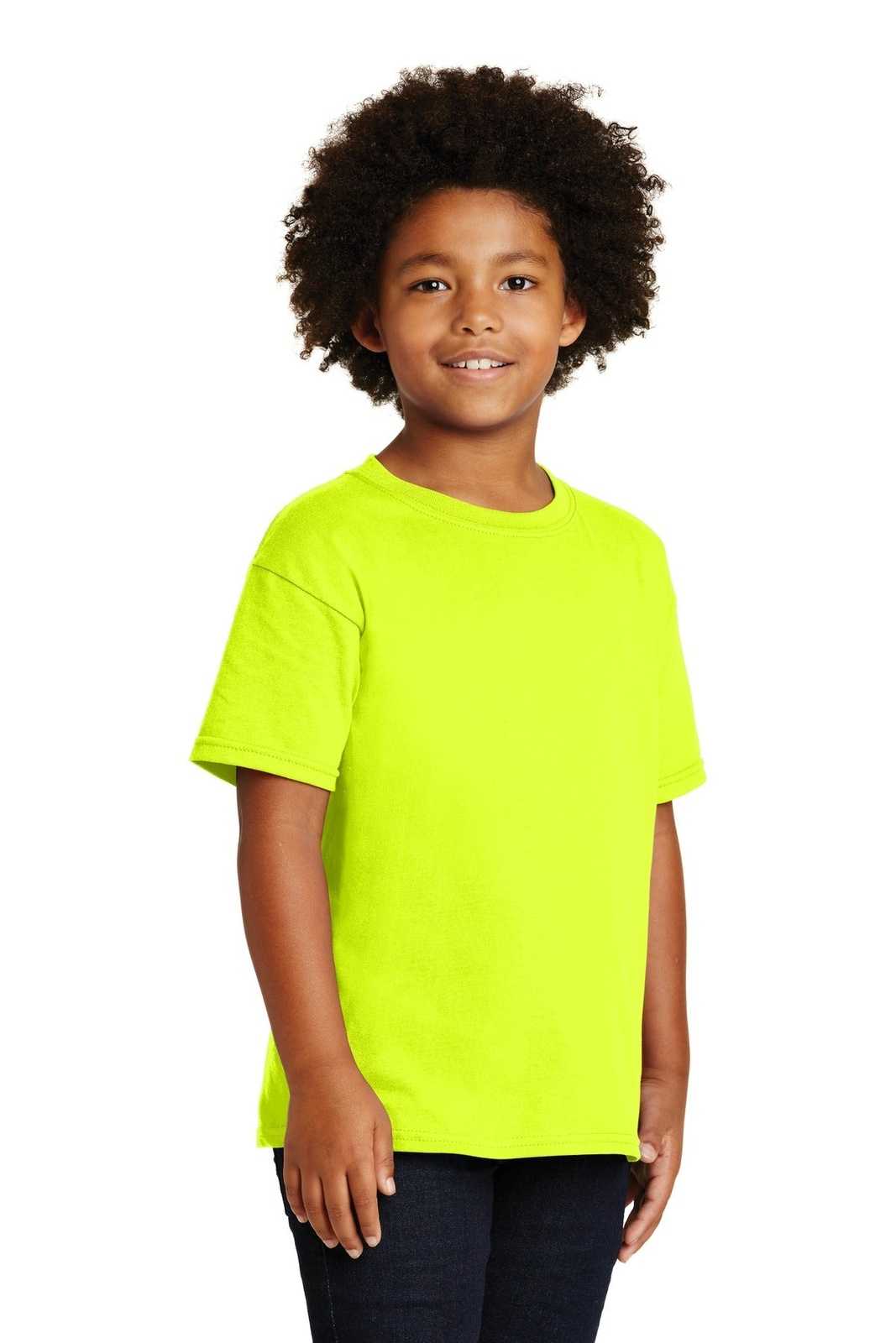 Gildan 5000B Youth Heavy Cotton 100% Cotton T-Shirt - Safety Green - HIT a Double