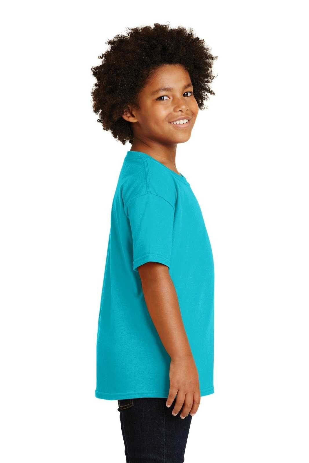 Gildan 5000B Youth Heavy Cotton 100% Cotton T-Shirt - Tropical Blue - HIT a Double