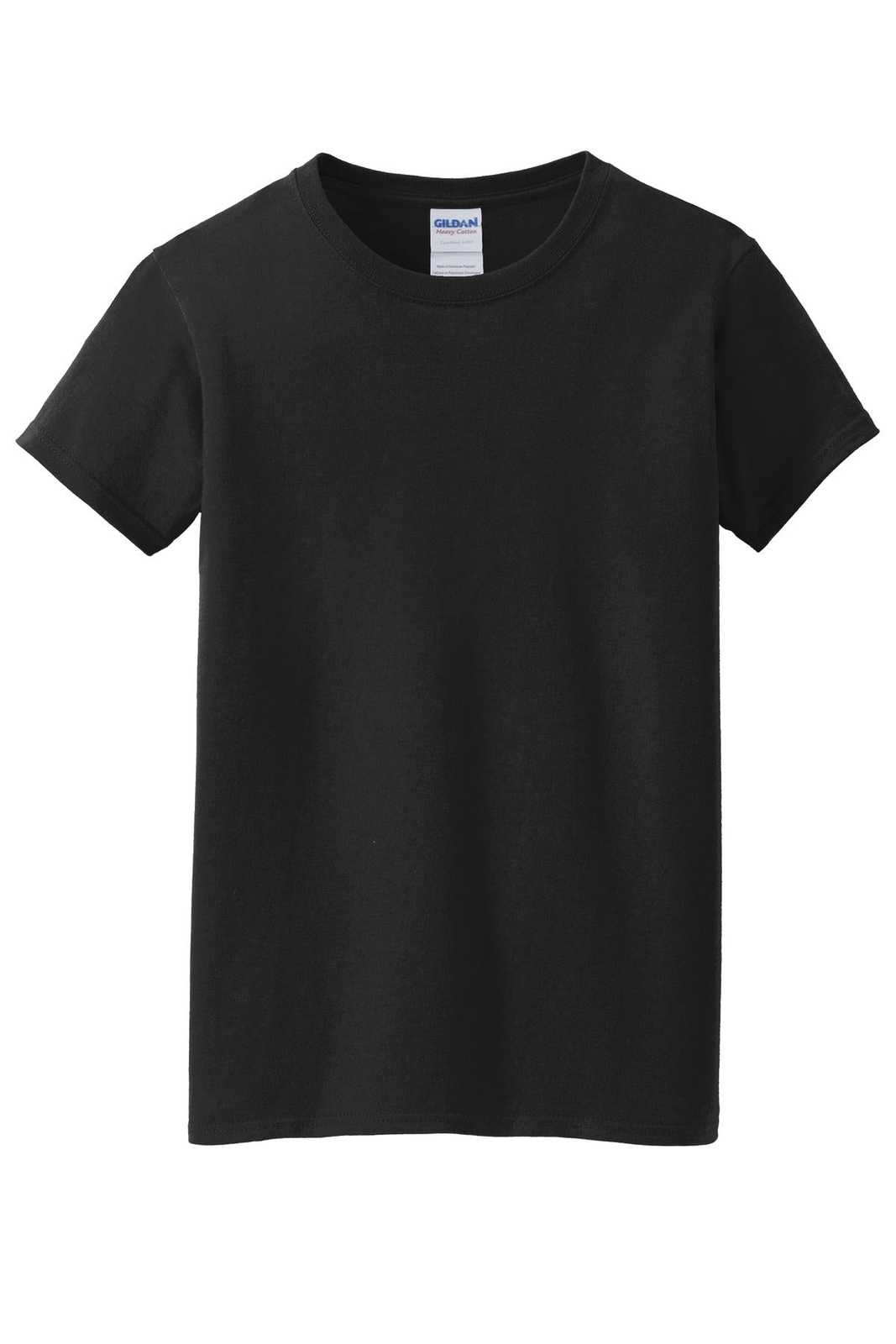 Gildan 5000L Ladies Heavy Cotton 100% Cotton T-Shirt - Black - HIT a Double